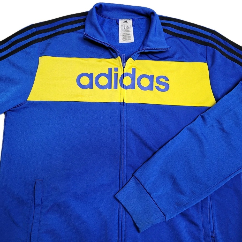 Adidas Track Jacket Mens M‎ Essential Tricot 3-Strip Liner Royal Blue Full Zip
